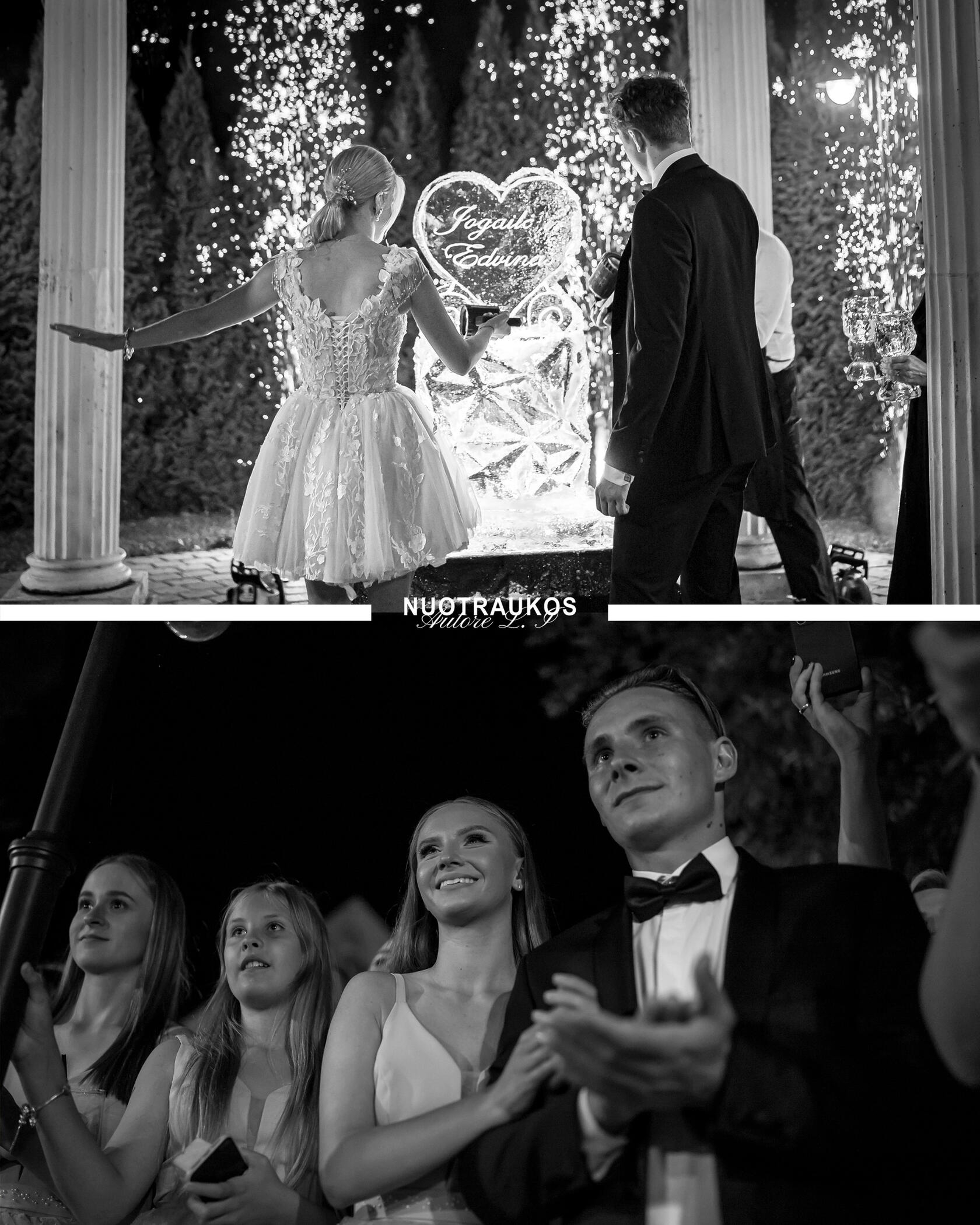 Untitled Koliažas. Vestuvių svečiai stebi jaunuosius